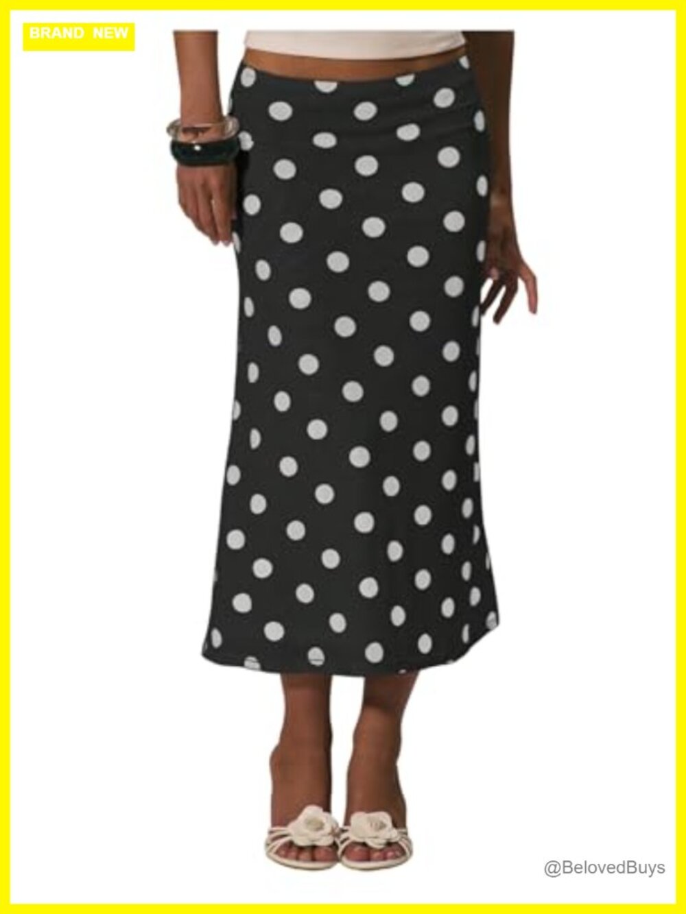 Polka Dots Mesh Flowy Midi Skirt Low Waist Ruffle Summer Casual